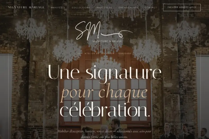 Page d'accueil du site Signature Mariage
